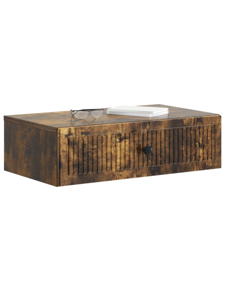 Tavolino da Parete Laterale Rovere Fumo 59 x 34,5 x 17 cm