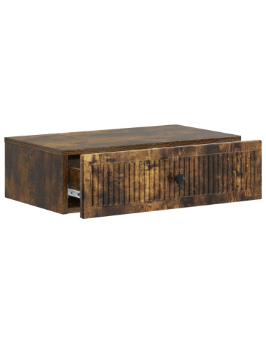 Tavolino da Parete Laterale Rovere Fumo 59 x 34,5 x 17 cm
