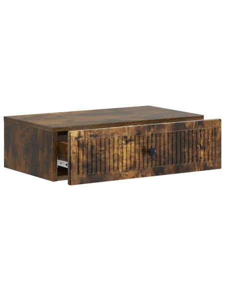 Tavolino da Parete Laterale Rovere Fumo 59 x 34,5 x 17 cm