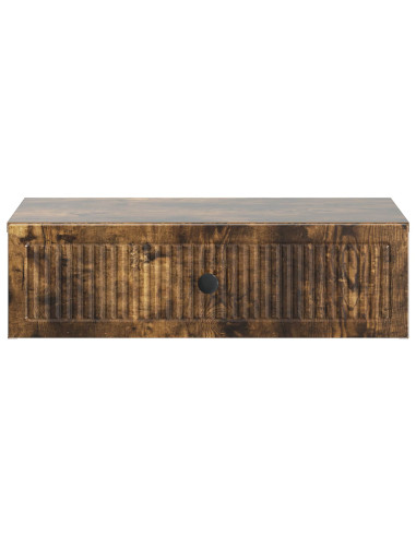 Tavolino da Parete Laterale Rovere Fumo 59 x 34,5 x 17 cm