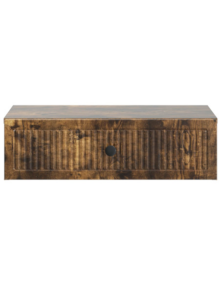 Tavolino da Parete Laterale Rovere Fumo 59 x 34,5 x 17 cm