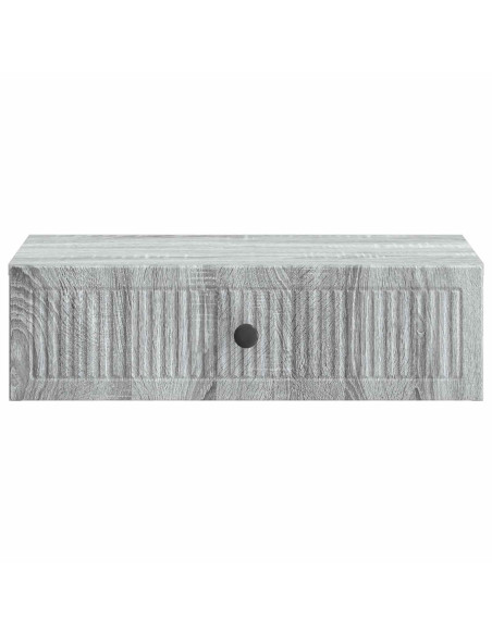 Tavolino da Parete Laterale Grigio Sonoma 59 x 34,5 x 17 cm