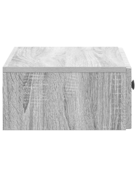 Tavolino da Parete Laterale Grigio Sonoma 59 x 34,5 x 17 cm
