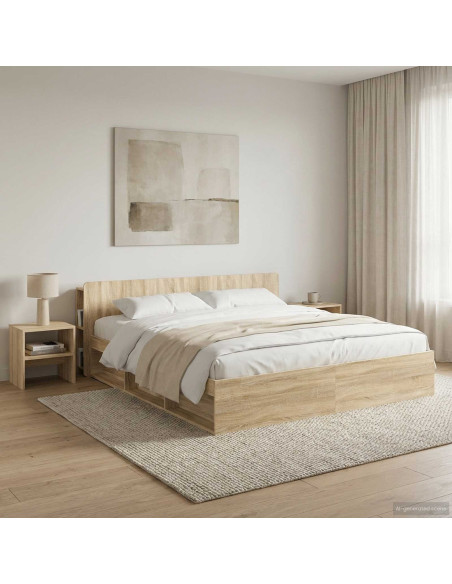 Testata del letto Rovere Sonoma Legno ingegnerizzato