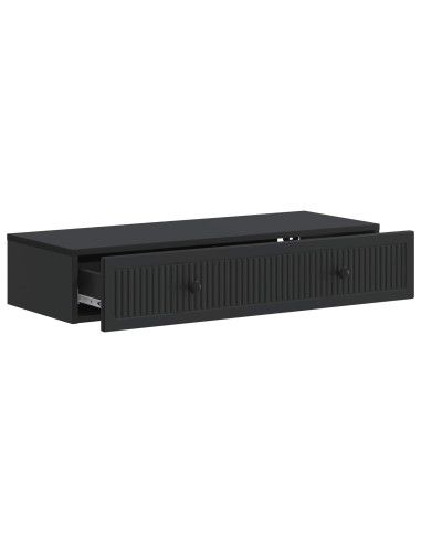 Tavolino da Parete Laterale Nero 87,5 x 34,5 x 17 cm