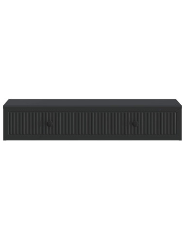 Tavolino da Parete Laterale Nero 87,5 x 34,5 x 17 cm