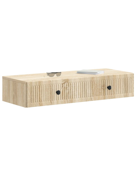Tavolino da Parete Laterale Rovere Sonoma 87,5 x 34,5 x 17 cm