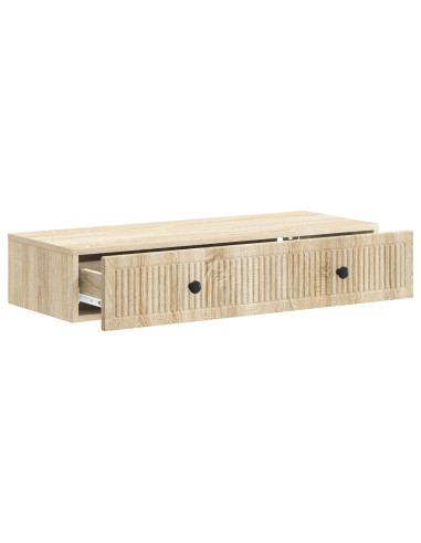 Tavolino da Parete Laterale Rovere Sonoma 87,5 x 34,5 x 17 cm