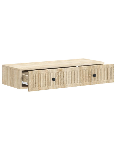 Tavolino da Parete Laterale Rovere Sonoma 87,5 x 34,5 x 17 cm