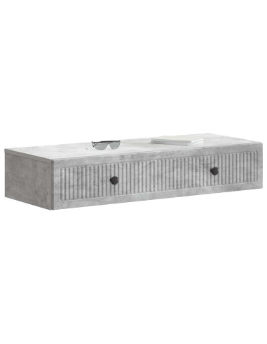 Tavolino da Parete Laterale Grigio Cemento 87,5 x 34,5 x 17 cm