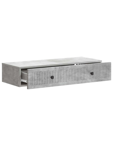 Tavolino da Parete Laterale Grigio Cemento 87,5 x 34,5 x 17 cm