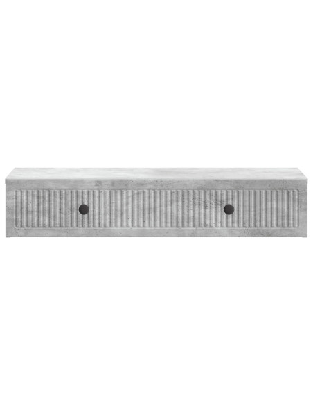 Tavolino da Parete Laterale Grigio Cemento 87,5 x 34,5 x 17 cm