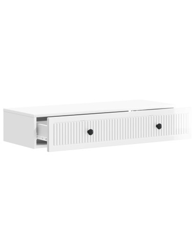 Tavolino da Parete Laterale Bianco Lucido 87,5 x 34,5 x 17 cm