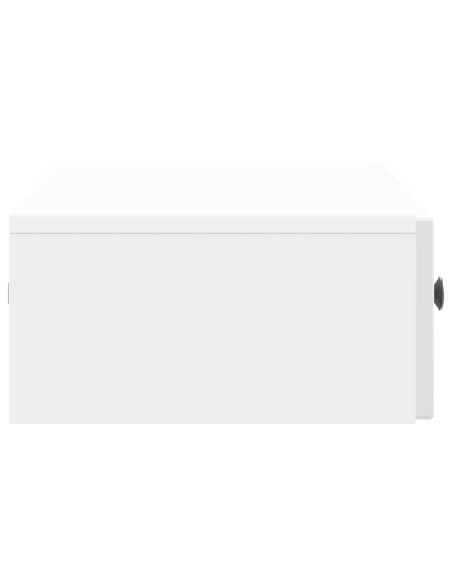 Tavolino da Parete Laterale Bianco Lucido 87,5 x 34,5 x 17 cm