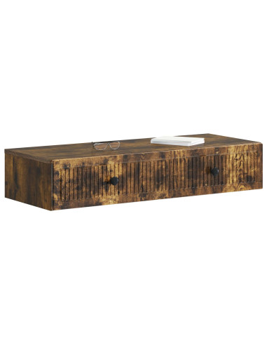 Tavolino da Parete Laterale Rovere Fumo 87,5 x 34,5 x 17 cm