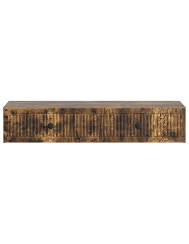 Tavolino da Parete Laterale Rovere Fumo 87,5 x 34,5 x 17 cm