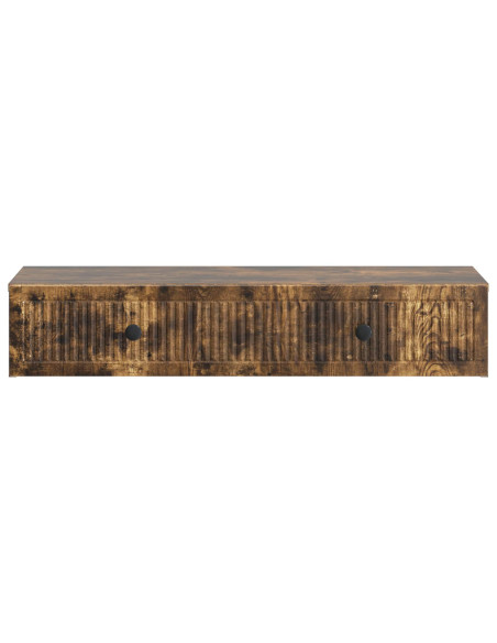 Tavolino da Parete Laterale Rovere Fumo 87,5 x 34,5 x 17 cm