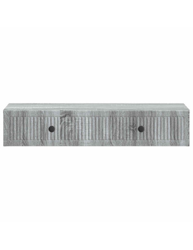 Tavolino da Parete Laterale Grigio Sonoma 87,5 x 34,5 x 17 cm