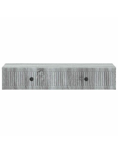 Tavolino da Parete Laterale Grigio Sonoma 87,5 x 34,5 x 17 cm