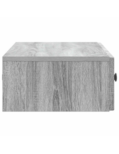 Tavolino da Parete Laterale Grigio Sonoma 87,5 x 34,5 x 17 cm