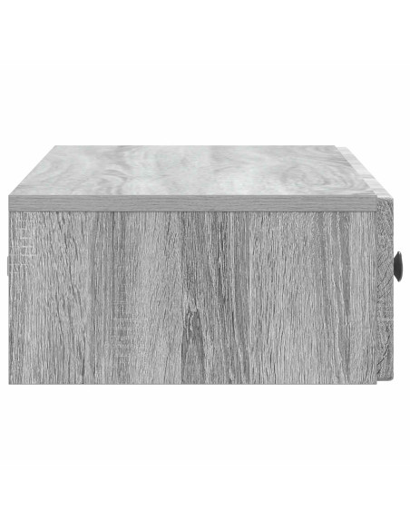 Tavolino da Parete Laterale Grigio Sonoma 87,5 x 34,5 x 17 cm