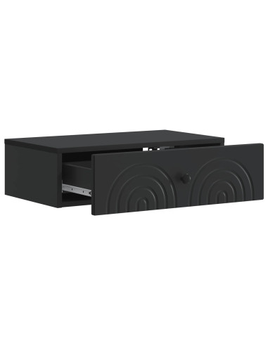 Tavolino da Parete Laterale Nero 59 x 34,5 x 17 cm