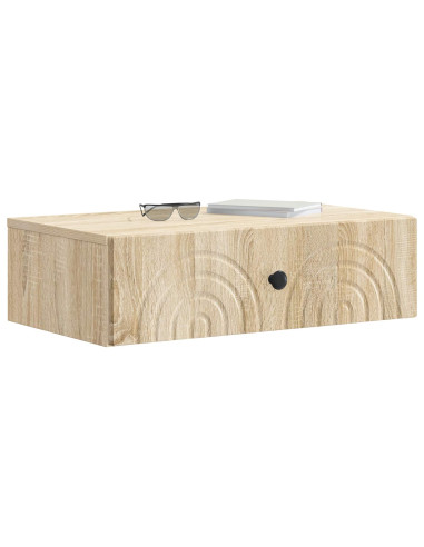 Tavolino da Parete Laterale Rovere Sonoma 59 x 34,5 x 17 cm