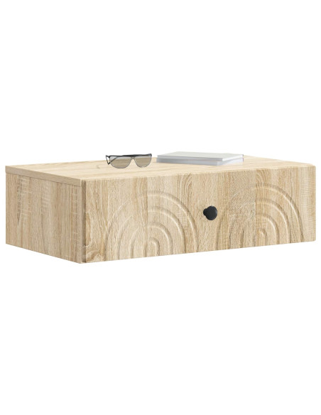 Tavolino da Parete Laterale Rovere Sonoma 59 x 34,5 x 17 cm