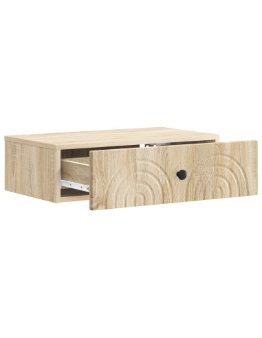 Tavolino da Parete Laterale Rovere Sonoma 59 x 34,5 x 17 cm