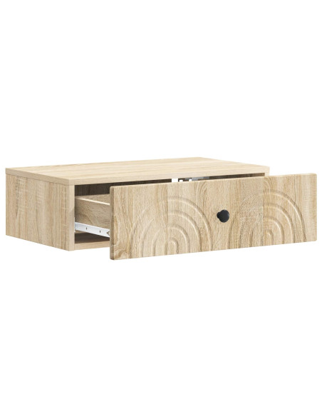 Tavolino da Parete Laterale Rovere Sonoma 59 x 34,5 x 17 cm