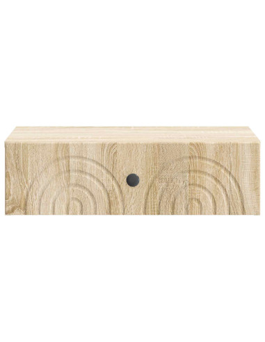 Tavolino da Parete Laterale Rovere Sonoma 59 x 34,5 x 17 cm