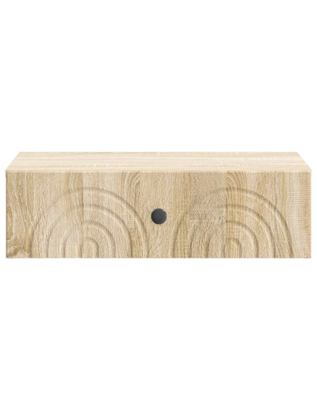 Tavolino da Parete Laterale Rovere Sonoma 59 x 34,5 x 17 cm