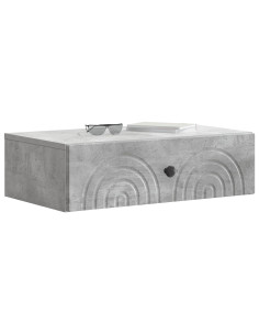 Tavolino da Parete Laterale Grigio Cemento 59 x 34,5 x 17 cm 2