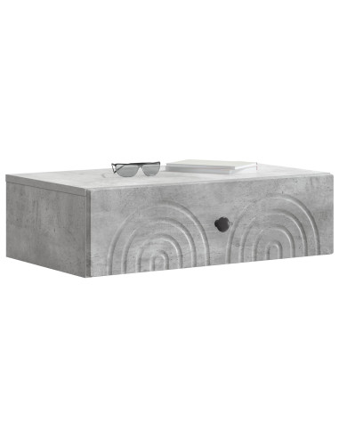 Tavolino da Parete Laterale Grigio Cemento 59 x 34,5 x 17 cm