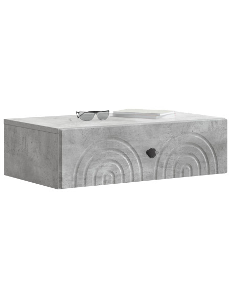 Tavolino da Parete Laterale Grigio Cemento 59 x 34,5 x 17 cm