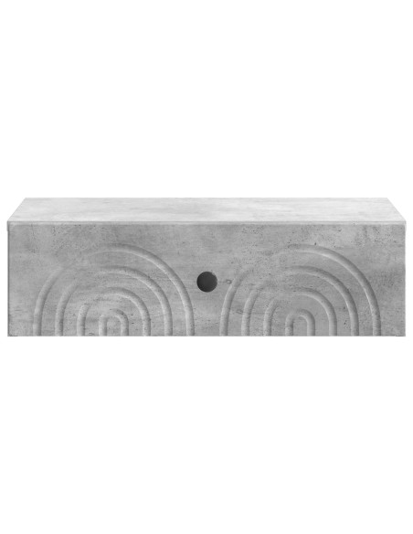 Tavolino da Parete Laterale Grigio Cemento 59 x 34,5 x 17 cm