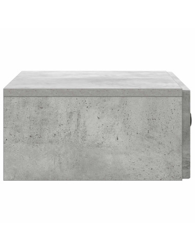 Tavolino da Parete Laterale Grigio Cemento 59 x 34,5 x 17 cm