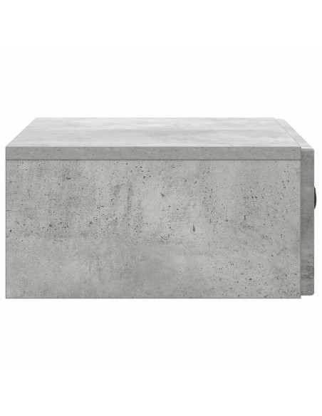 Tavolino da Parete Laterale Grigio Cemento 59 x 34,5 x 17 cm