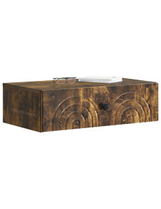 Tavolino da Parete Laterale Rovere Fumo 59 x 34,5 x 17 cm 2