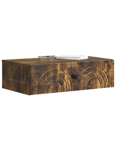 Tavolino da Parete Laterale Rovere Fumo 59 x 34,5 x 17 cm