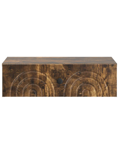 Tavolino da Parete Laterale Rovere Fumo 59 x 34,5 x 17 cm