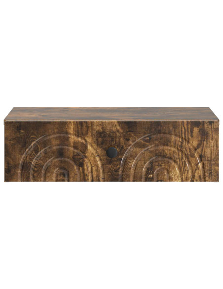 Tavolino da Parete Laterale Rovere Fumo 59 x 34,5 x 17 cm