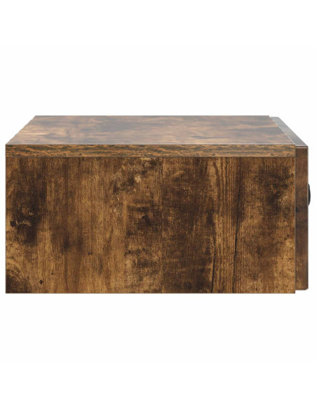 Tavolino da Parete Laterale Rovere Fumo 59 x 34,5 x 17 cm