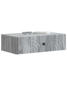 Tavolino da Parete Laterale Grigio Sonoma 59 x 34,5 x 17 cm 2