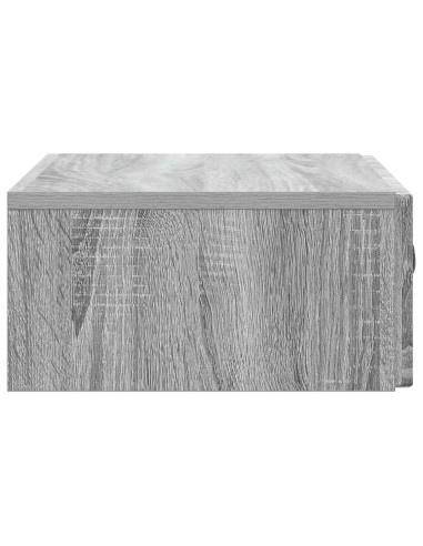 Tavolino da Parete Laterale Grigio Sonoma 59 x 34,5 x 17 cm