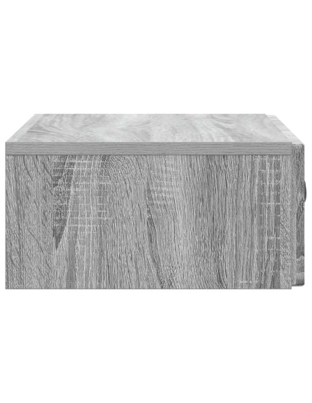 Tavolino da Parete Laterale Grigio Sonoma 59 x 34,5 x 17 cm