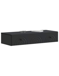 Tavolino da Parete Laterale Nero 87,5 x 34,5 x 17 cm 2