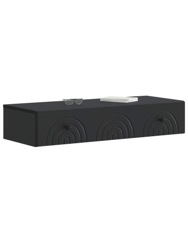 Tavolino da Parete Laterale Nero 87,5 x 34,5 x 17 cm