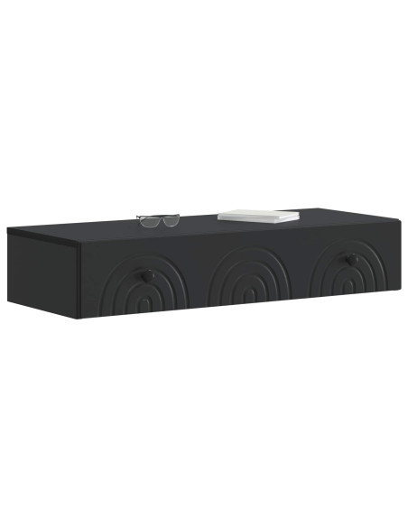 Tavolino da Parete Laterale Nero 87,5 x 34,5 x 17 cm