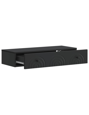 Tavolino da Parete Laterale Nero 87,5 x 34,5 x 17 cm